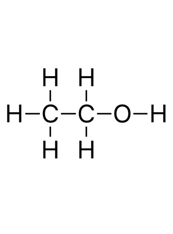 Estructura del etanol: el etanol es un líquido incoloro inflamable volátil con la fórmula química C2H6O
