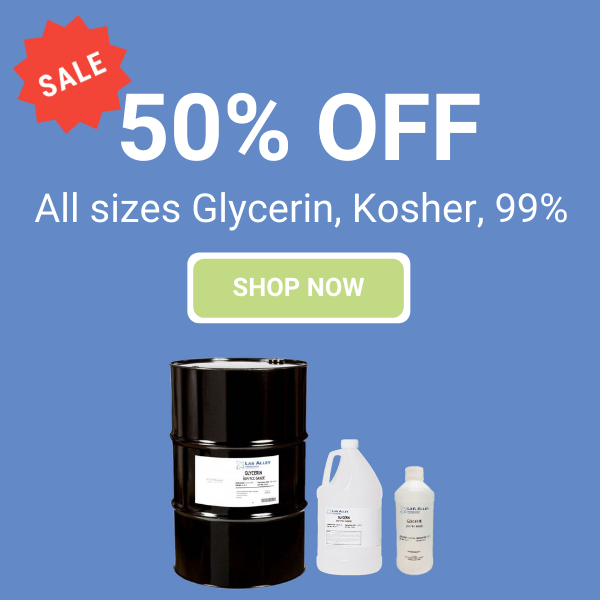 50% de descuento en todos los tamaños de glicerina, kosher, 99%