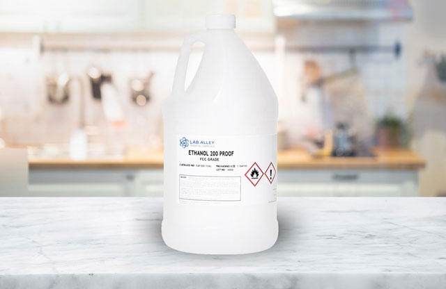 
Pictured here is a one gallon bottle of Lab Alley brand 200 proof ethanol food grade. Pure Food Grade Ethanol And Organic Alcohol, Videos, Consumer And Industrial Uses, Safety Info