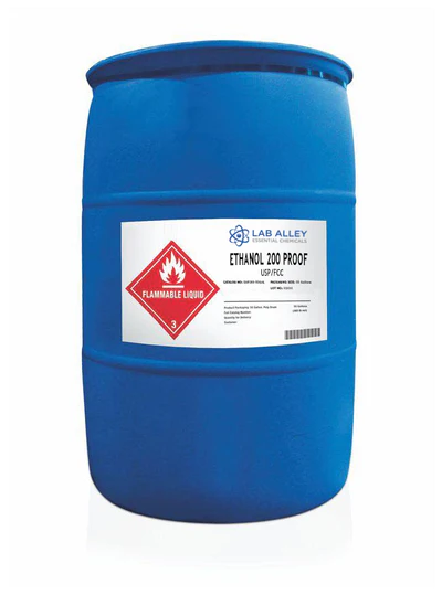 Purchase 200 proof 100% undenatured ethyl alcohol food
grade in bulk 55 gallon drums and 270 gallon IBC totes.