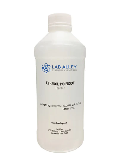 You can buy ethanol 190 proof 95% undenatured alcohol
food grade that is kosher certified in 500ml bottles at
LabAlley.com.